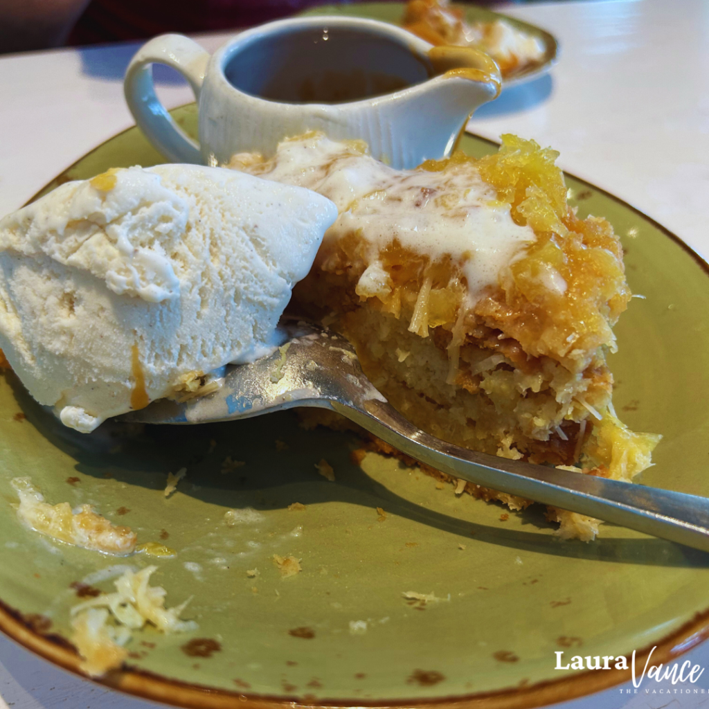 Sebastian's Bistro at Caribbean Beach Resort House-made Coconut-Pineapple Bread Pudding